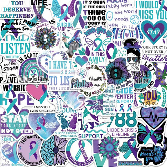 50 PCS- Mental Health Matters Stickers