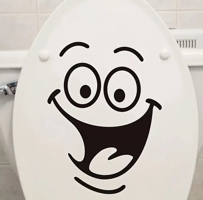 Funny Bathroom Toilet Decal- Smiling Face