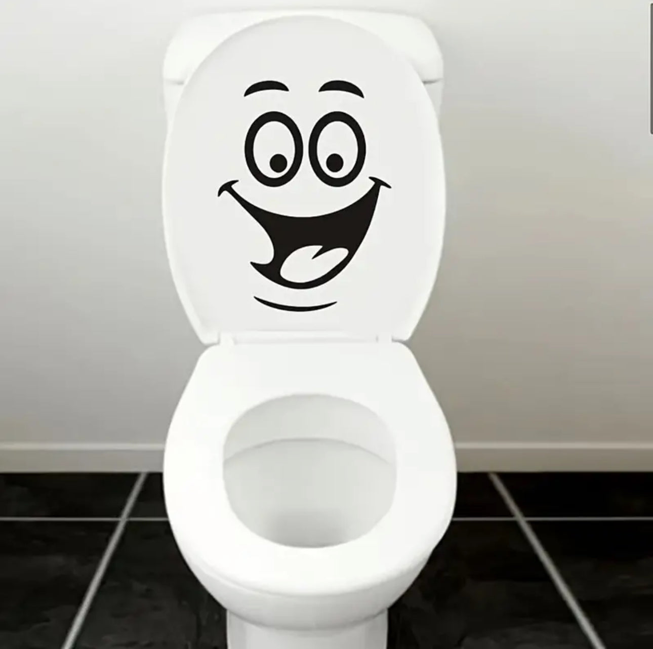 Funny Bathroom Toilet Decal- Smiling Face
